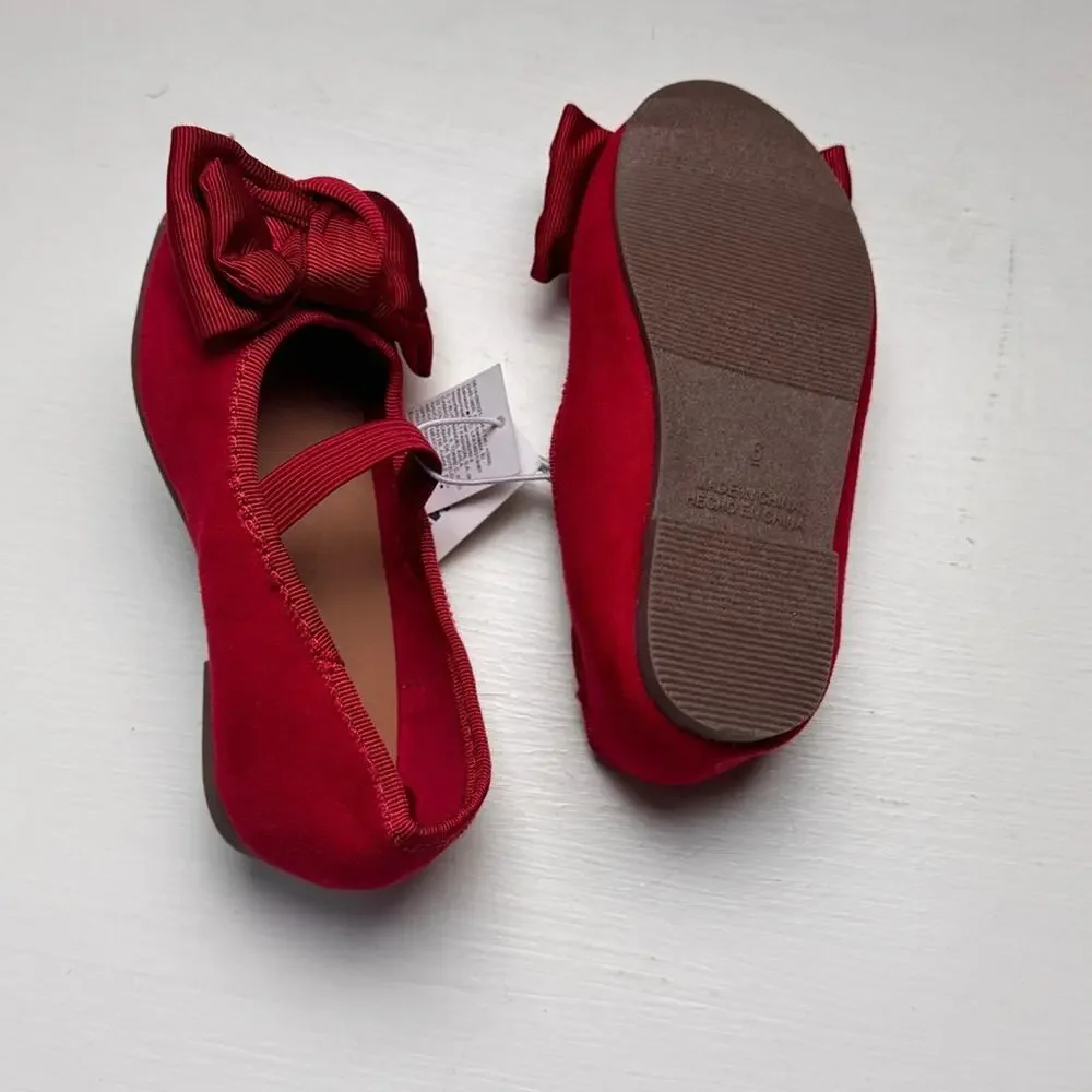 Old Navy Red  Bow Mary Jane  Kids Ballet Flats Sz 6 NWT